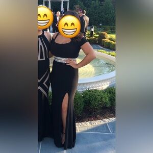 Black Two Piece Evening Gown